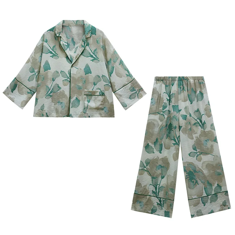 pajamas women's cotton suit cotton trousers long-sleeved two-piece fashion woman pijama set