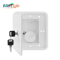 white gravity water inlet accessories square with keys hatch cover water intake lockable rv trailer caravan plastic parts