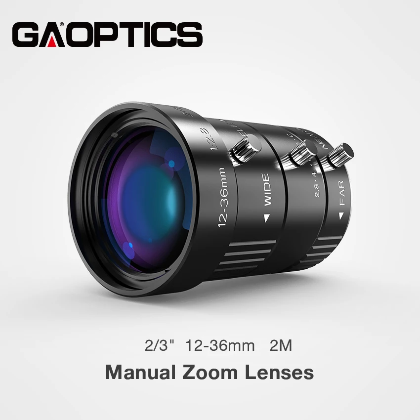 

2/3" Image Format F2.8 Manual iris 2M 12-36mm C mount Machine Vision Varifocal Zoom Lens