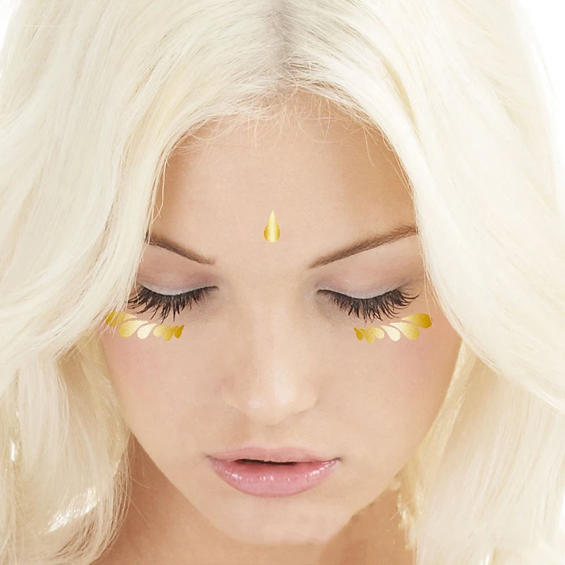 Водостойкая позолоченная Татуировка лицевая паста тату наклейка шрам покрытие