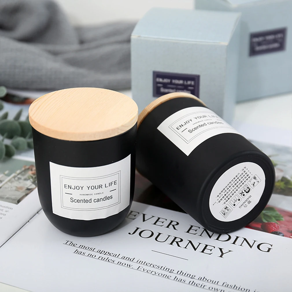 Бездымная ароматическая свеча экологичный соевый воск с деревянной крышкой