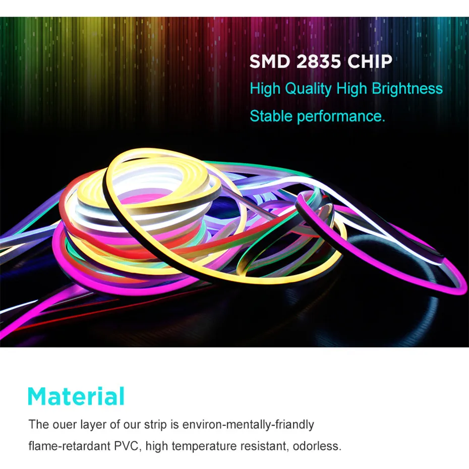 220V Гибкая светодиодная лента RGB ленты 1 м 20 цветная (RGB) неоновая подсветка IP68