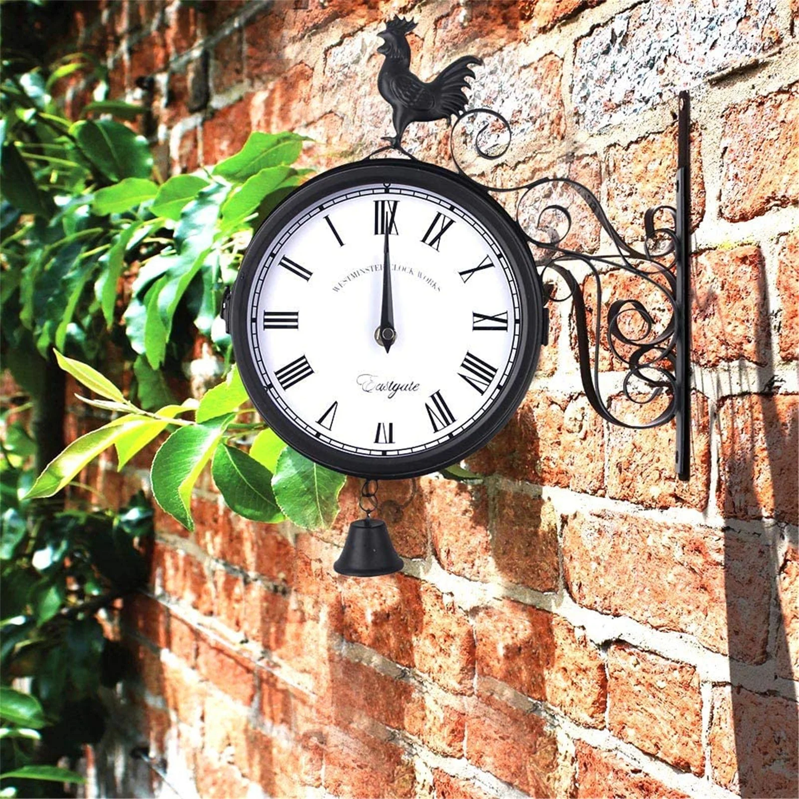 

Creative Double Sided Wall Clock Vintage Retro Wrought Iron Clock for Living Room Bedroom Office Decoration sale