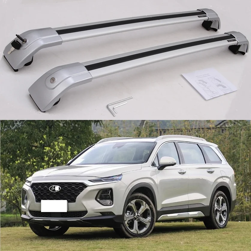 Новинка серебристый багажник на крышу для Hyundai Santa fe sport 2013 2014 2015 2016 2017 2018 2019