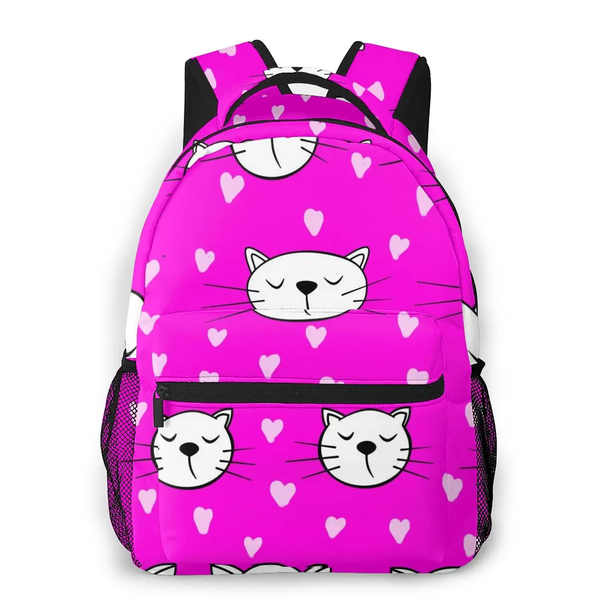 

2020 OLN дорожные Рюкзаки милые кошки голова и сердце девушка рюкзак для женщин большой емкости школьная сумка для подростков
