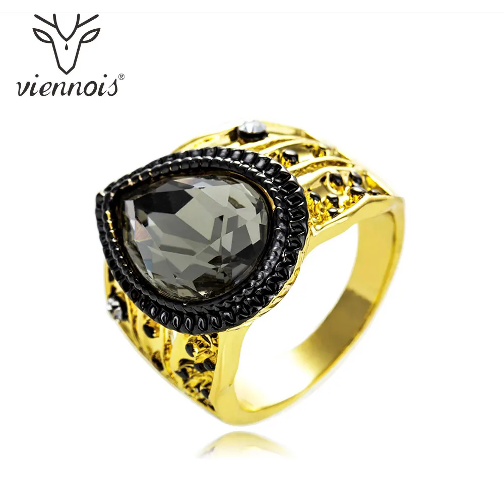 Женские винтажные кольца Viennois разноцветные стразы разных цветов модные