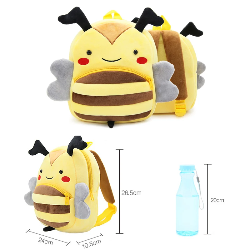 Милый плюшевый рюкзак с мультяшными животными для мальчиков и девочек детский