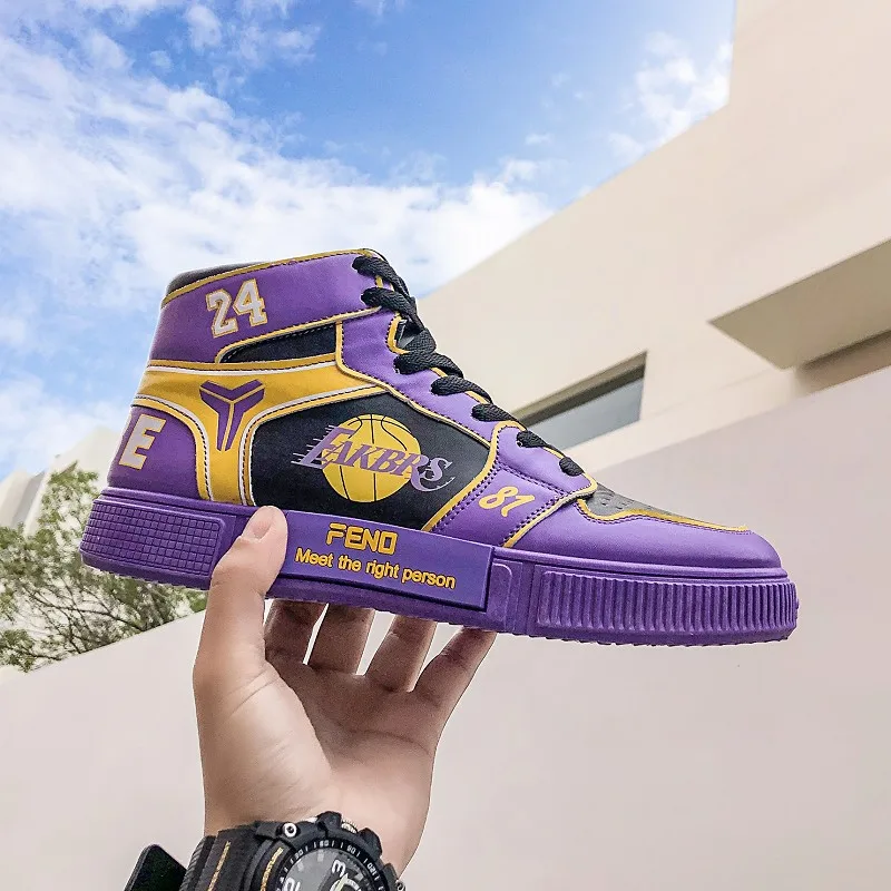 

High quality men's basketball shoes 2021 new comfortable breathable anti slip high top men's sports shoes fashion running shoes