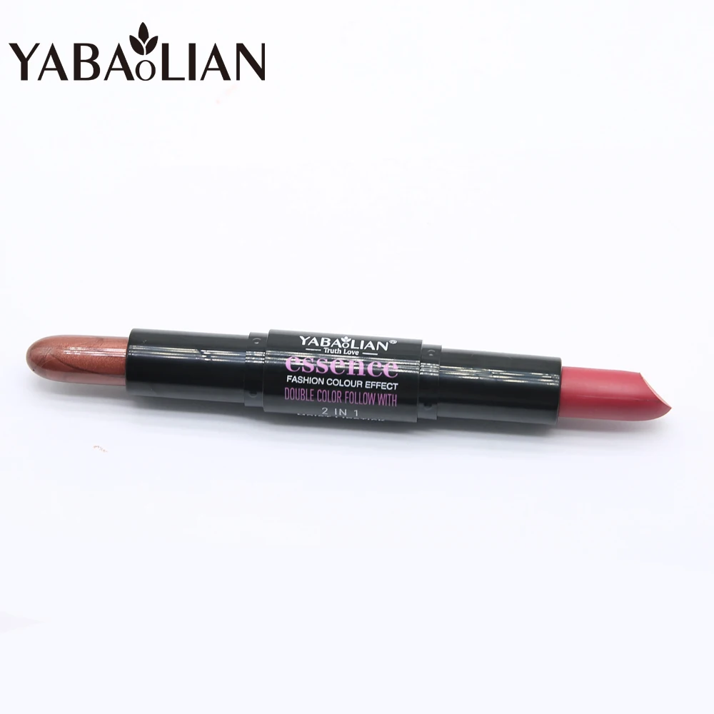 Double head beauty glazed red matte lipstick Waterproof long lasting lip tint Bright lipgloss brand makeup