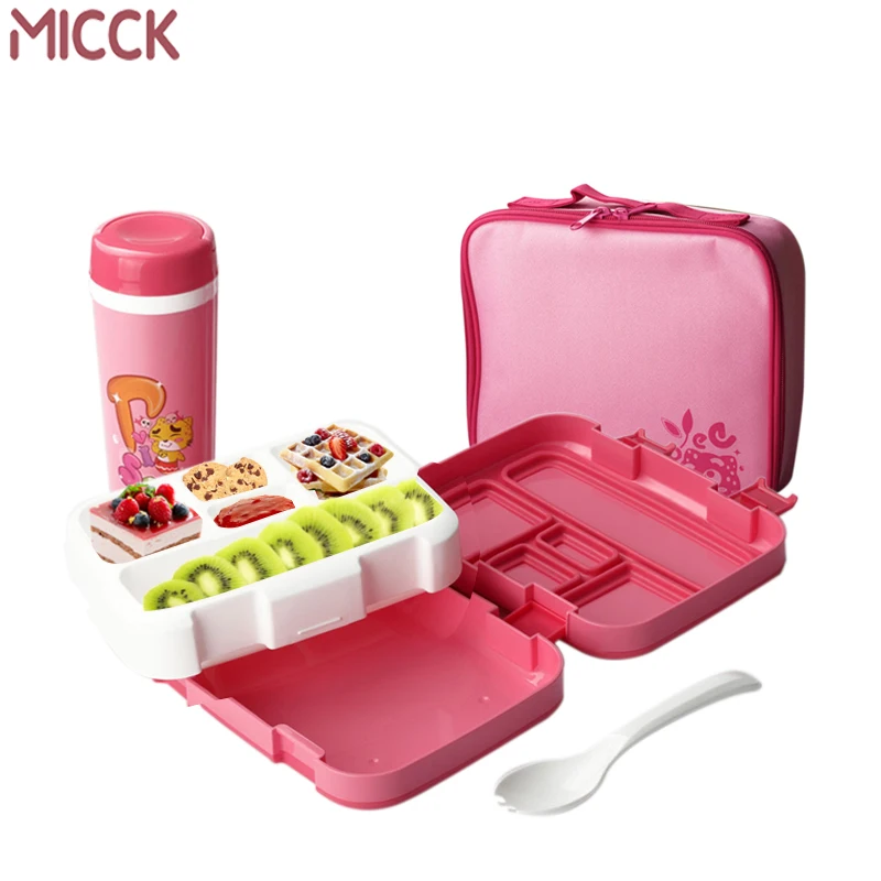 MICCK микроволновая печь Коробки для обедов для детей стильная футболка с изображением персонажей видеоигр бенто ланч бокс с посуда чашки Еда контейнер школьная 4/5 отсек снэк-Кухня
