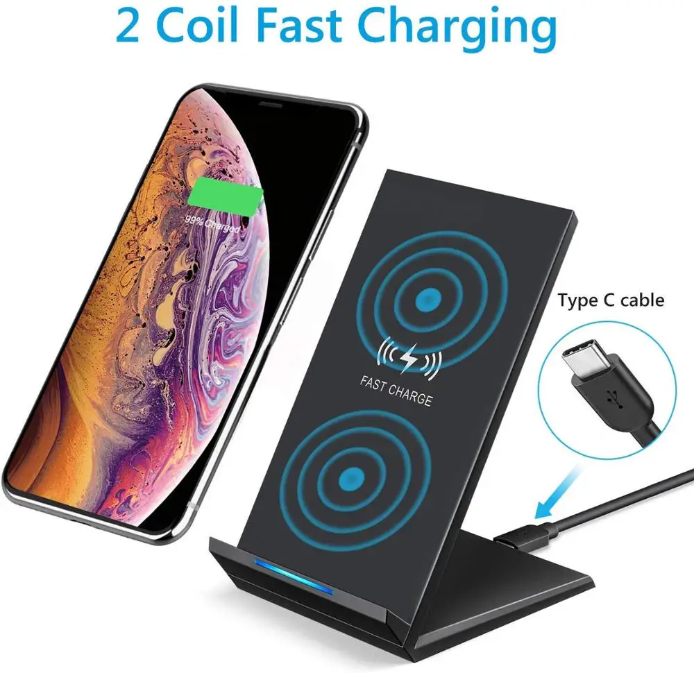 FDGAO 15 Вт QI Беспроводное зарядное устройство QC 3 0 Быстрая зарядка для iPhone 11 Pro XS XR X 8