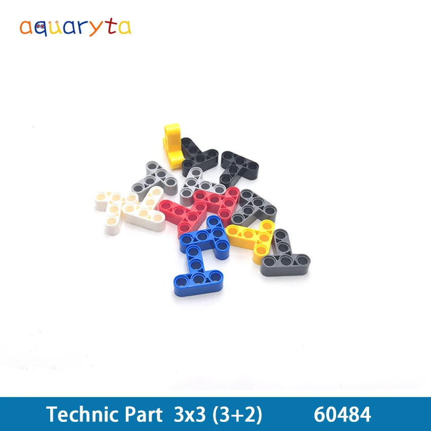 

Aquaryta 10pcs Technic Part 60484 Building Blocks Thick 3+2 T-shaped arm Liftarm Educational Bricks Creative gift For Children