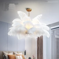 nordic minimalist lamp hanging feather lamp for chandelier white kitchen bedroom living room art deco hanglamp fixture