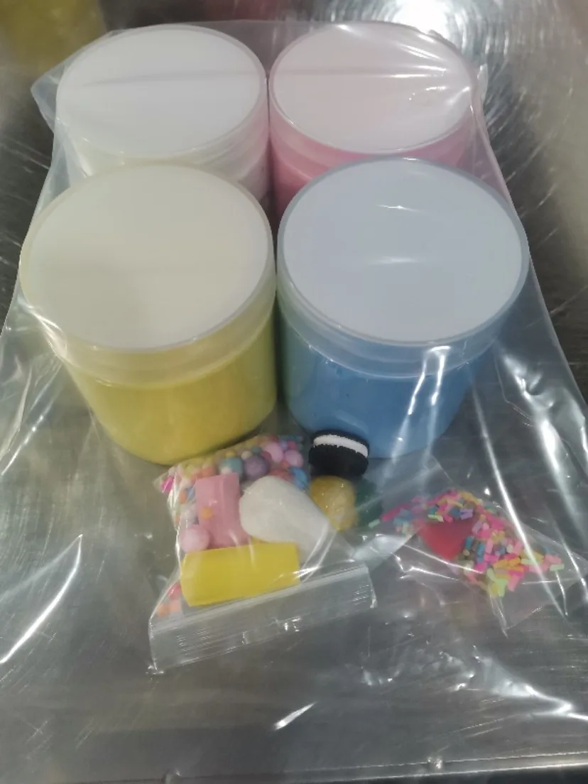 

4pcs Colorful Mixing Cloud Cotton Candy Slime Soft And Non-sticky Kids Diy Toy Clay Supplies Plasticine Slimes Kit Modelling Toy