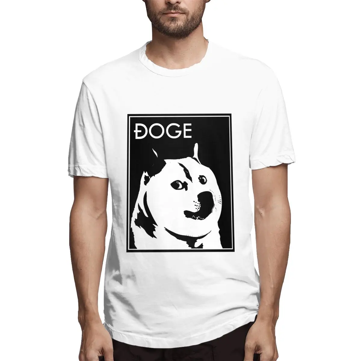 

DOGE #1 Men's T Shirt Vintage Tee Shirt Short Sleeve Crewneck T-Shirt 100% Cotton Party Clothing