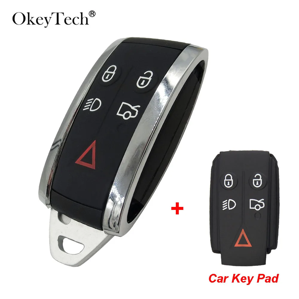 

OkeyTech 5 Buttons For Jaguar X XF XK XKR New Smart Remote Key Shell Keyless Entry Fob Shell Case Housing Blade Car Accessories