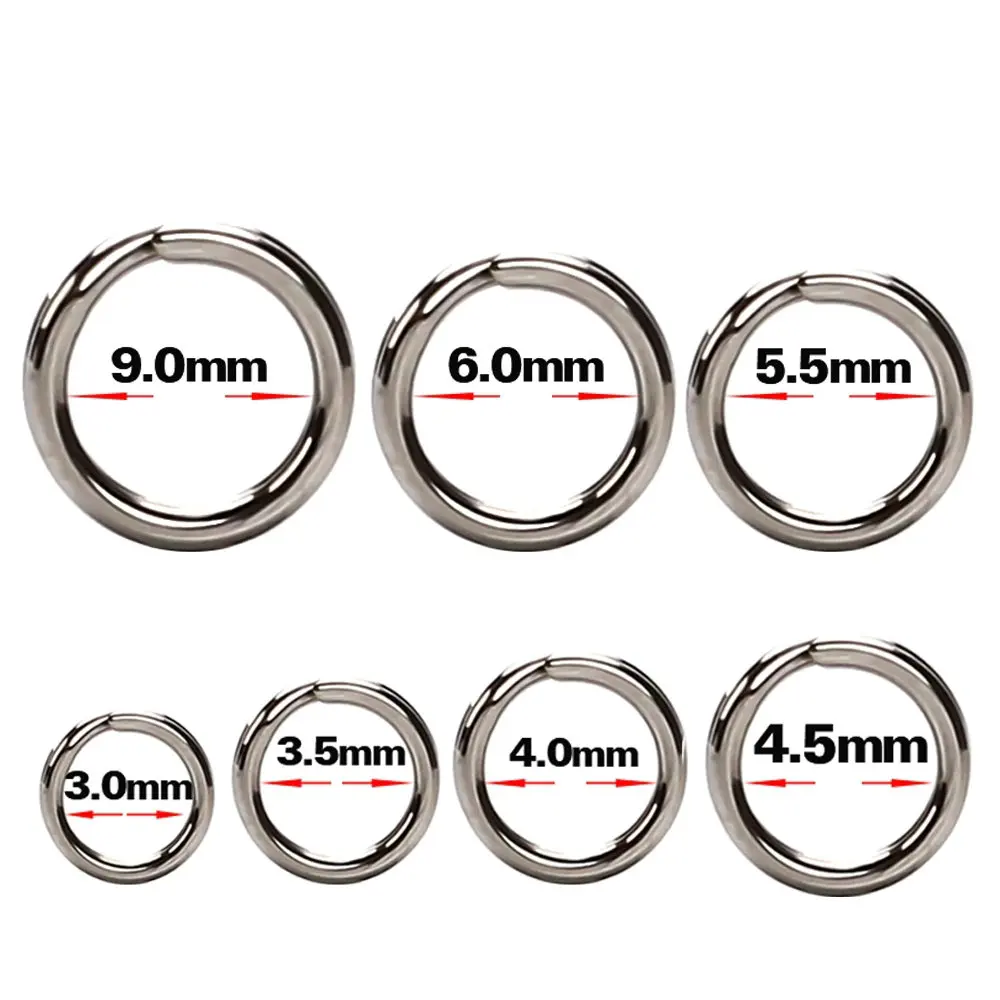 

50 шт. сверхмощные рыболовные сплошные раздельные кольца из нержавеющей стали бесшовные 304 полировка Морская Рыбалка Рыба приманки соединит...