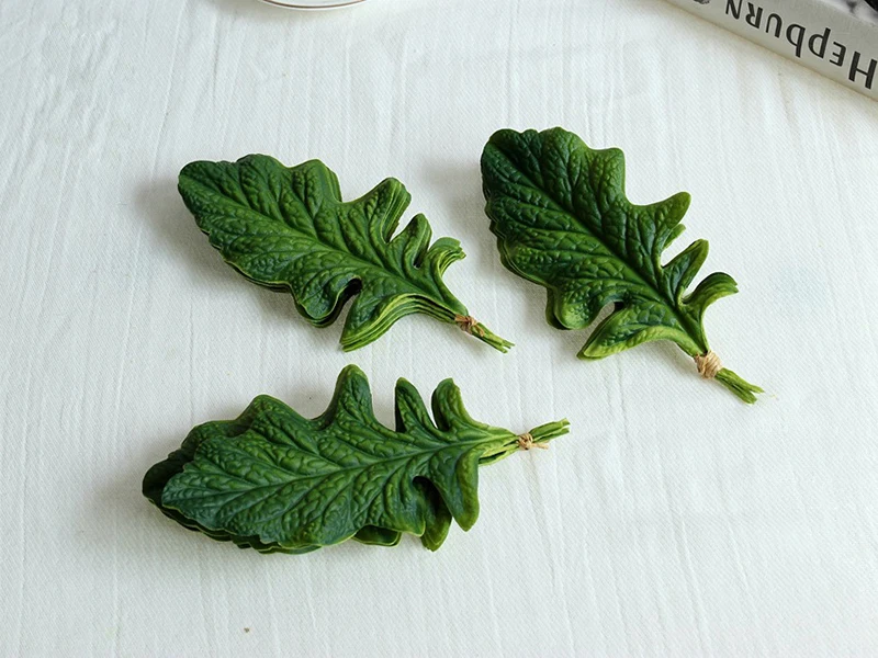 Искусственные листья герберы из ПУ 5 шт. зеленые растения Цветочная композиция