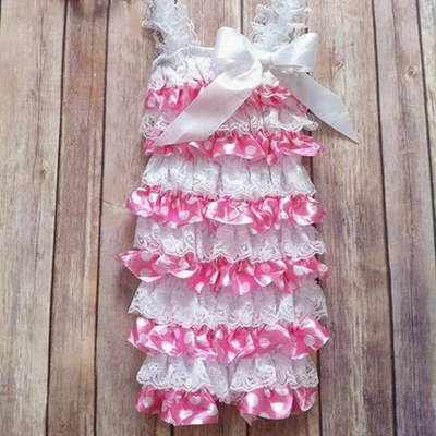 Шикарный Потертый светильник для девочек Розовый атласный кружевной комбинезон