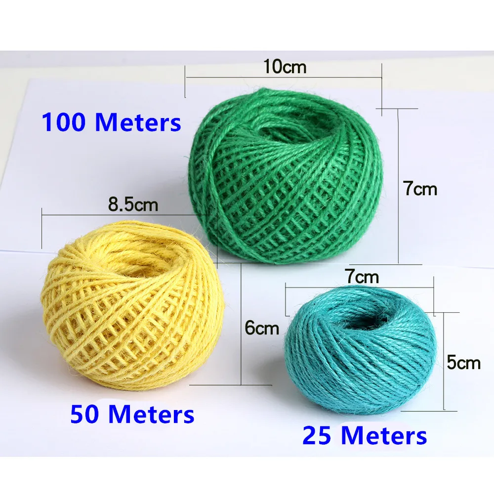 Джутовая веревка Hessiam пеньковая из натурального мешковины 100 м для обертывания