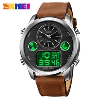 skmei military watches dive 50m leather strap led watches men top brand luxury quartz watch reloj hombre relogio masculino