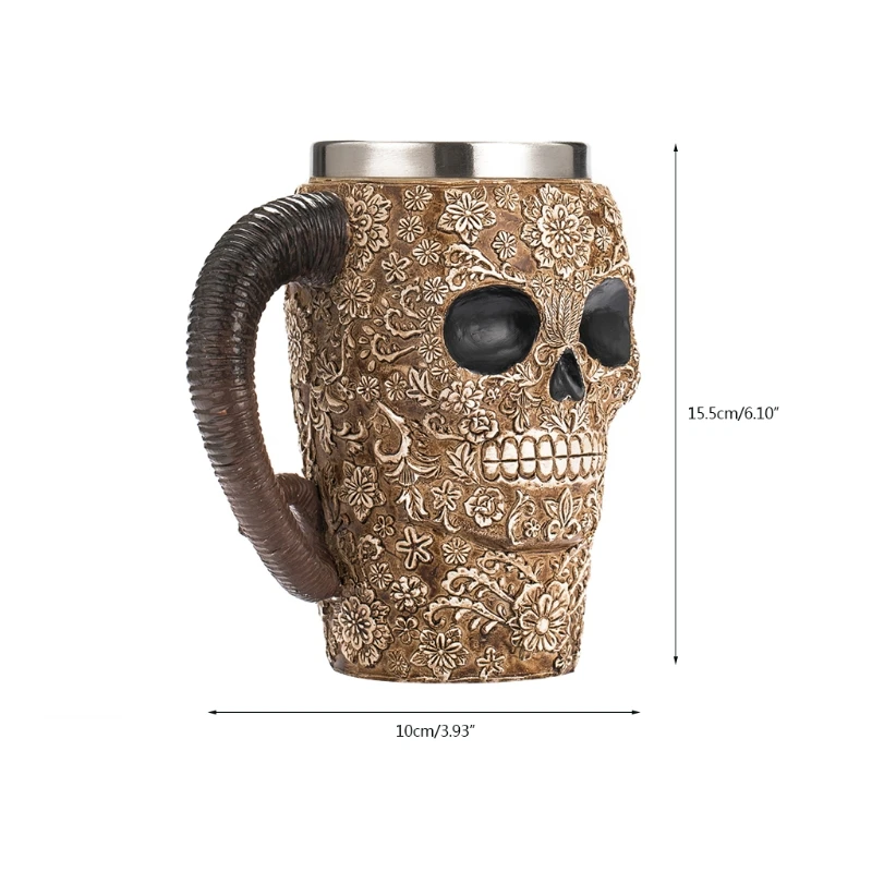 

Creative Warrior Skull Mug Lace Tools Skeleton Beer Mug Big Cup Coffee Wine Juice Skull Kitchen Supplies
