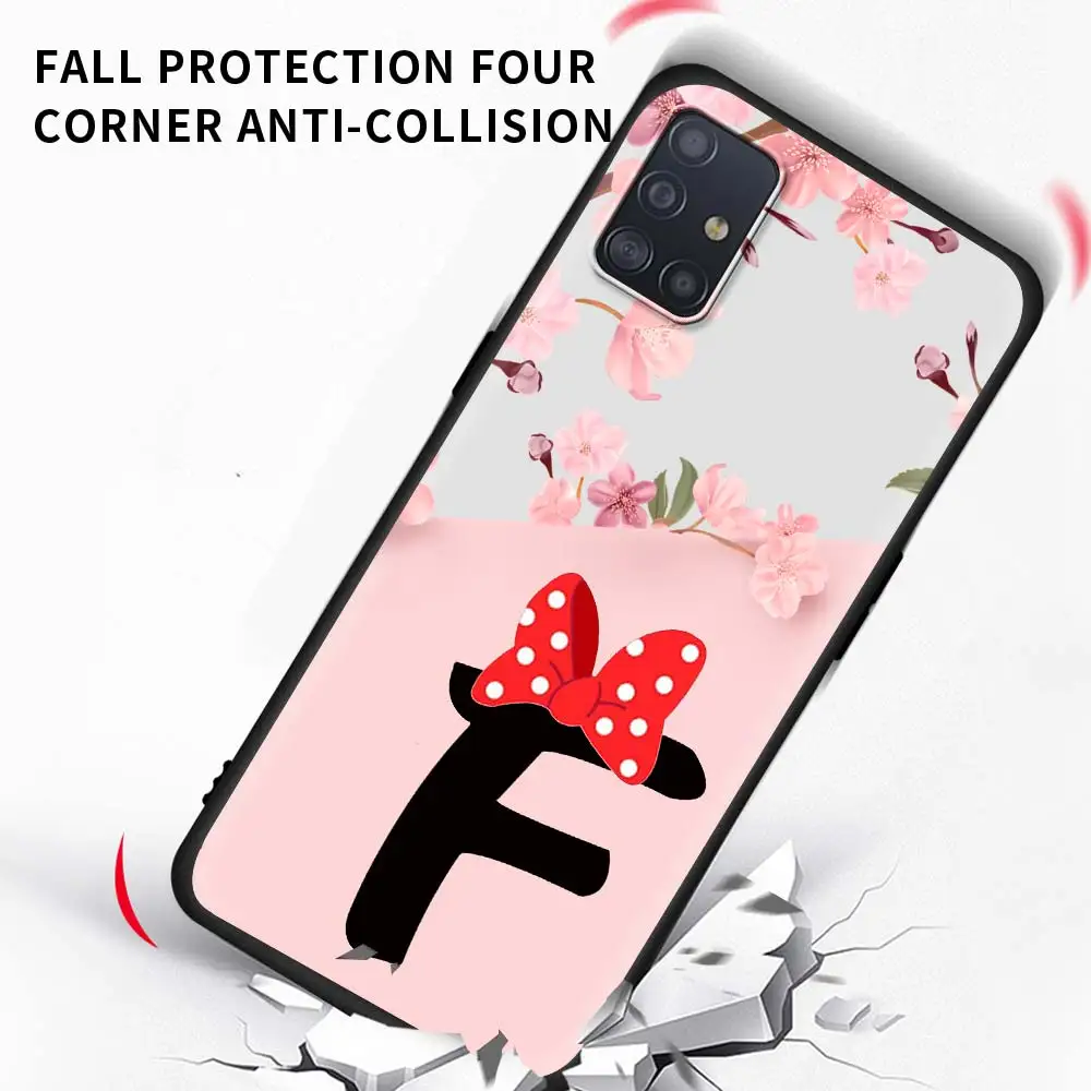 

Silicone Cover for Samsung Galaxy A51 A71 A21s A31 A41 A12 A01 M31 M51 M30s Soft Phone Case Tpu Coque Flower Letter