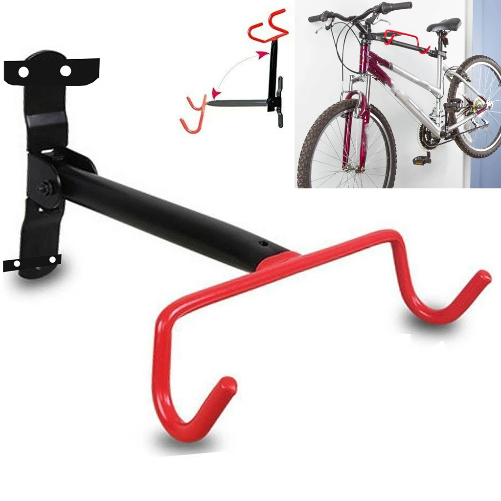 

Bike Wall Mount Rack Hook Hanger Bicycle Storage Display Rack Garage Horizontal Room Indoor Bike Holder Folding Flip Up Rack