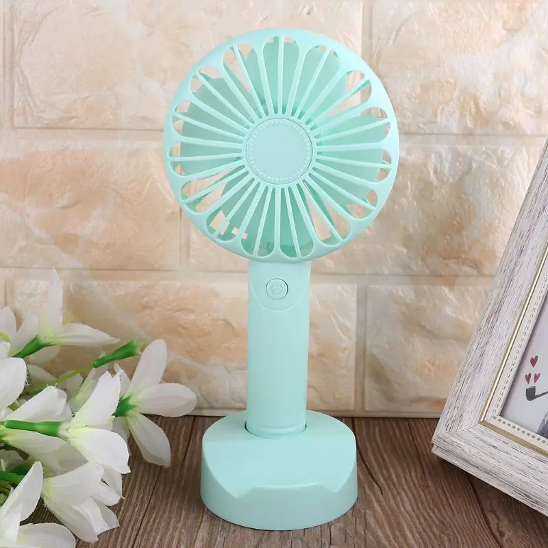 

USB or 3x AAA Battery Powered Handheld Desktop Cooling Fan Air Cooler Mobile Phone Holder with 3 Speed for Camping Home