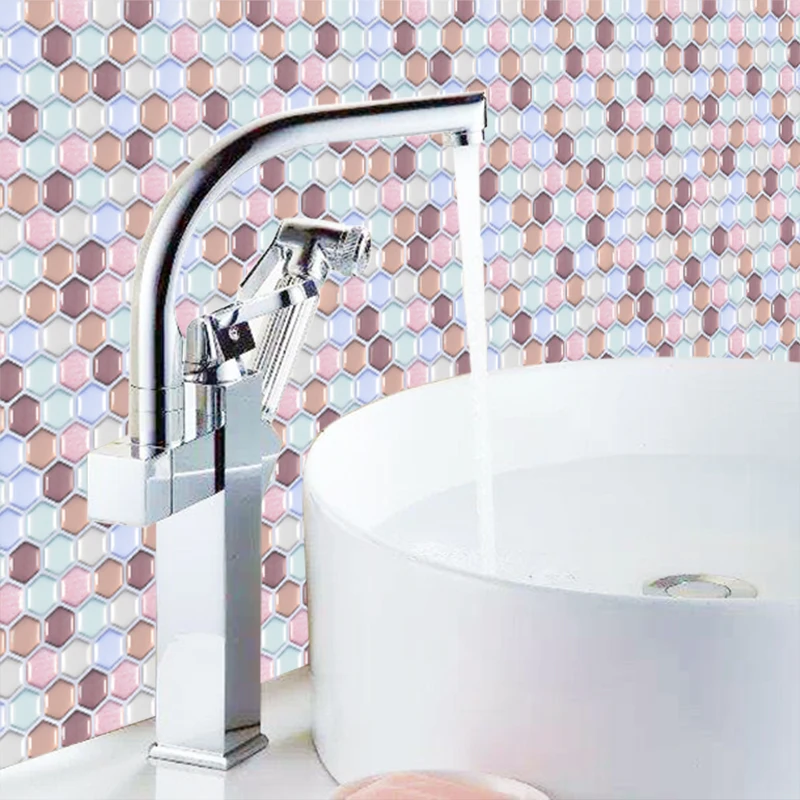 3D шестиугольная плитка наклейки для кухни ванной декоративные DIY настенные