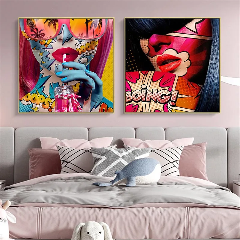 Современная поп-Картина на холсте с надписью Cool Girls | Дом и сад