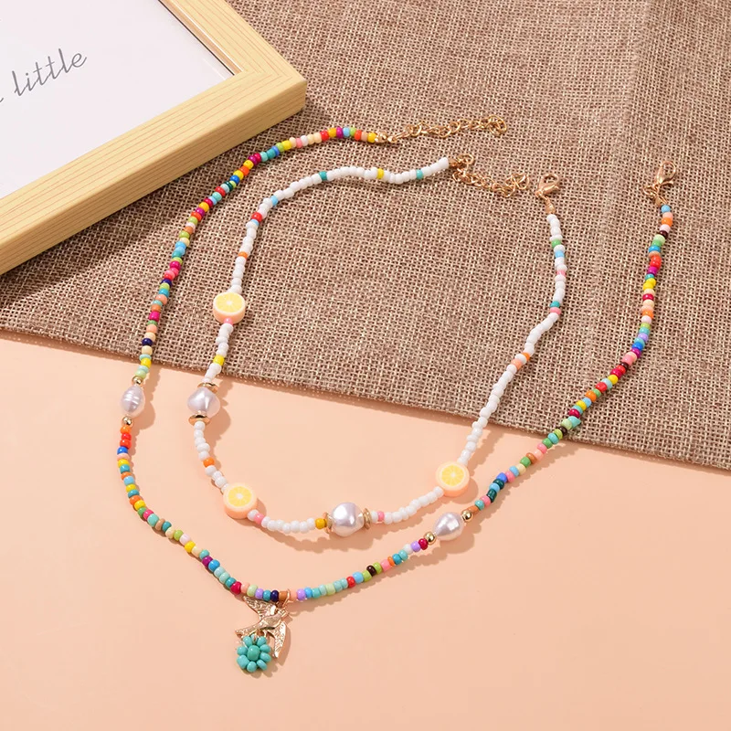 

Женское Ожерелье с бисером в стиле бохо, 2 шт./компл.