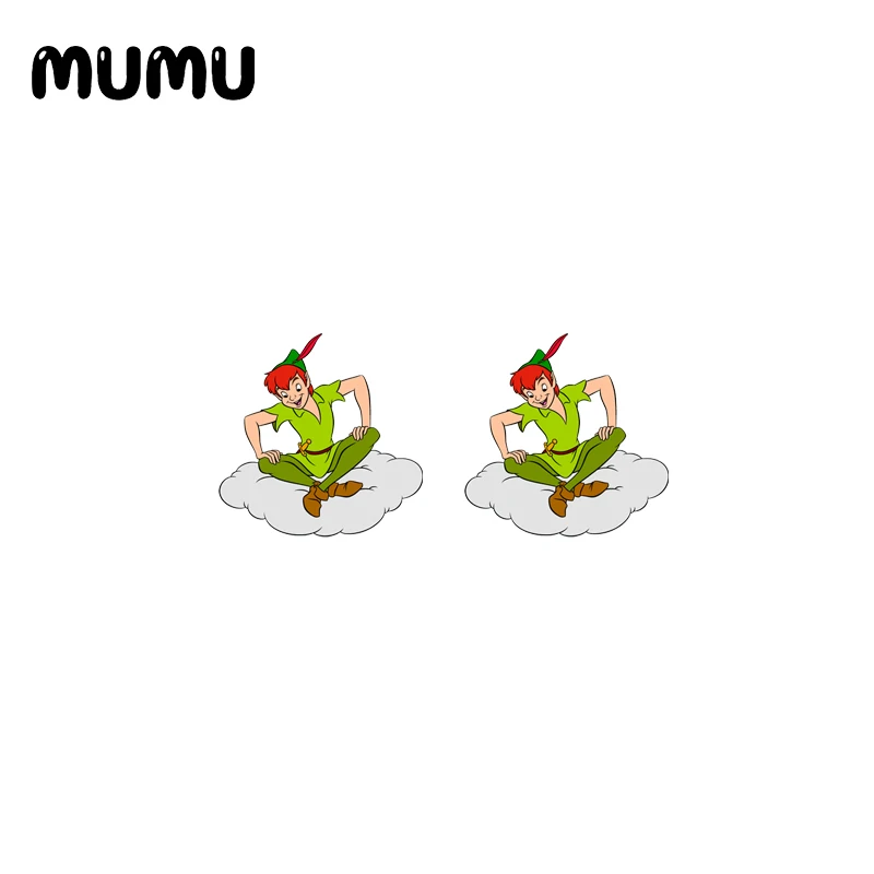 2021 Новинка в стиле Питер Пэн серьги-гвоздики форме Tinkerbell эпоксидные украшения