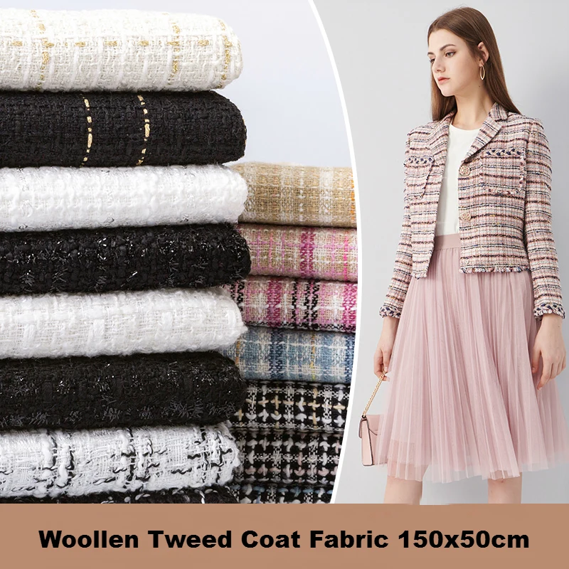 Шерстяная твидовая ткань полуюбка пальто шорты костюм одежда для фона
