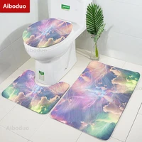 aiboduo non slip colored clouds 3pcsset drop shipping bath mat rug toilet lid cover bathroom carpet bathroom pad set supplies