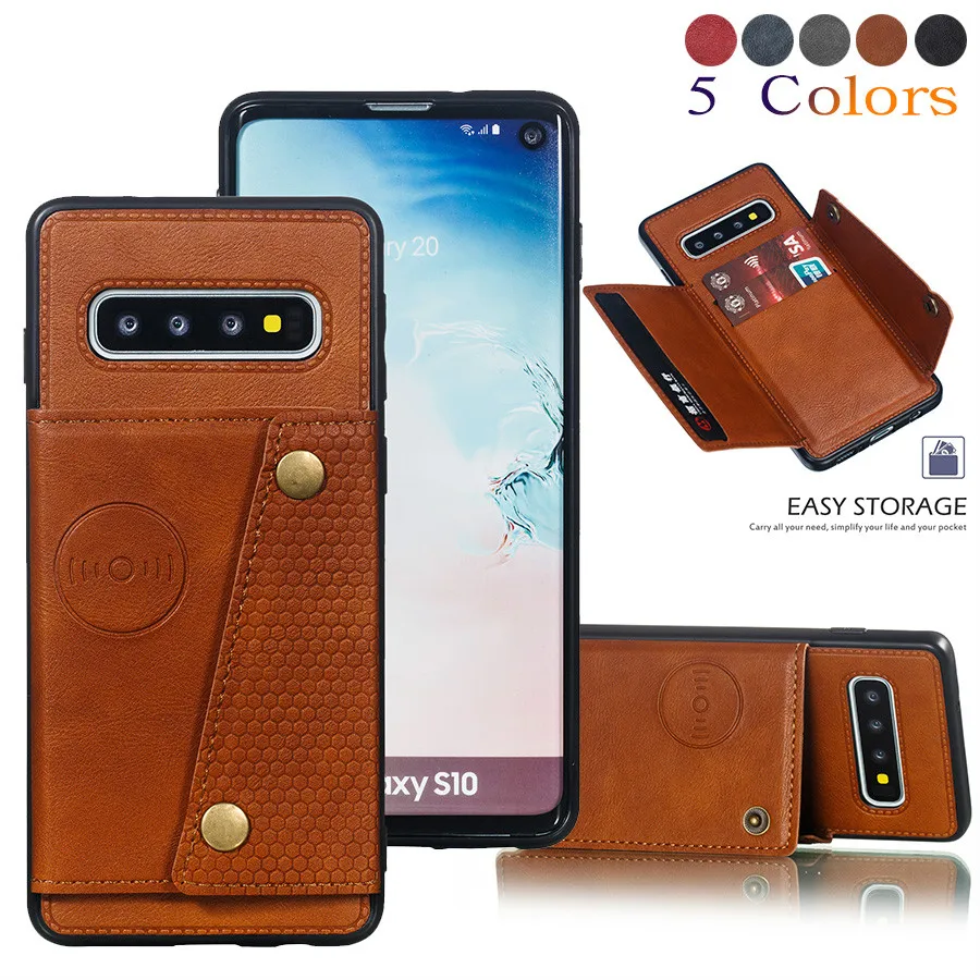 Кожаный чехол бумажник с откидной крышкой для Samsung S20 S10 S9 S8 Plus держатели карт A50 A20