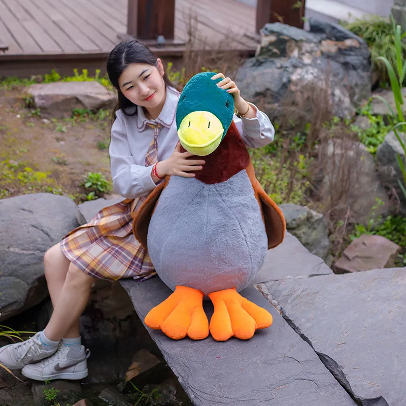 

45/55/65CM Baby Playing Accompany Doll Wild Duck Soft Plush Pillow Lifelike Animal Wild Duck Toy Sofa Cushion Home Decoration