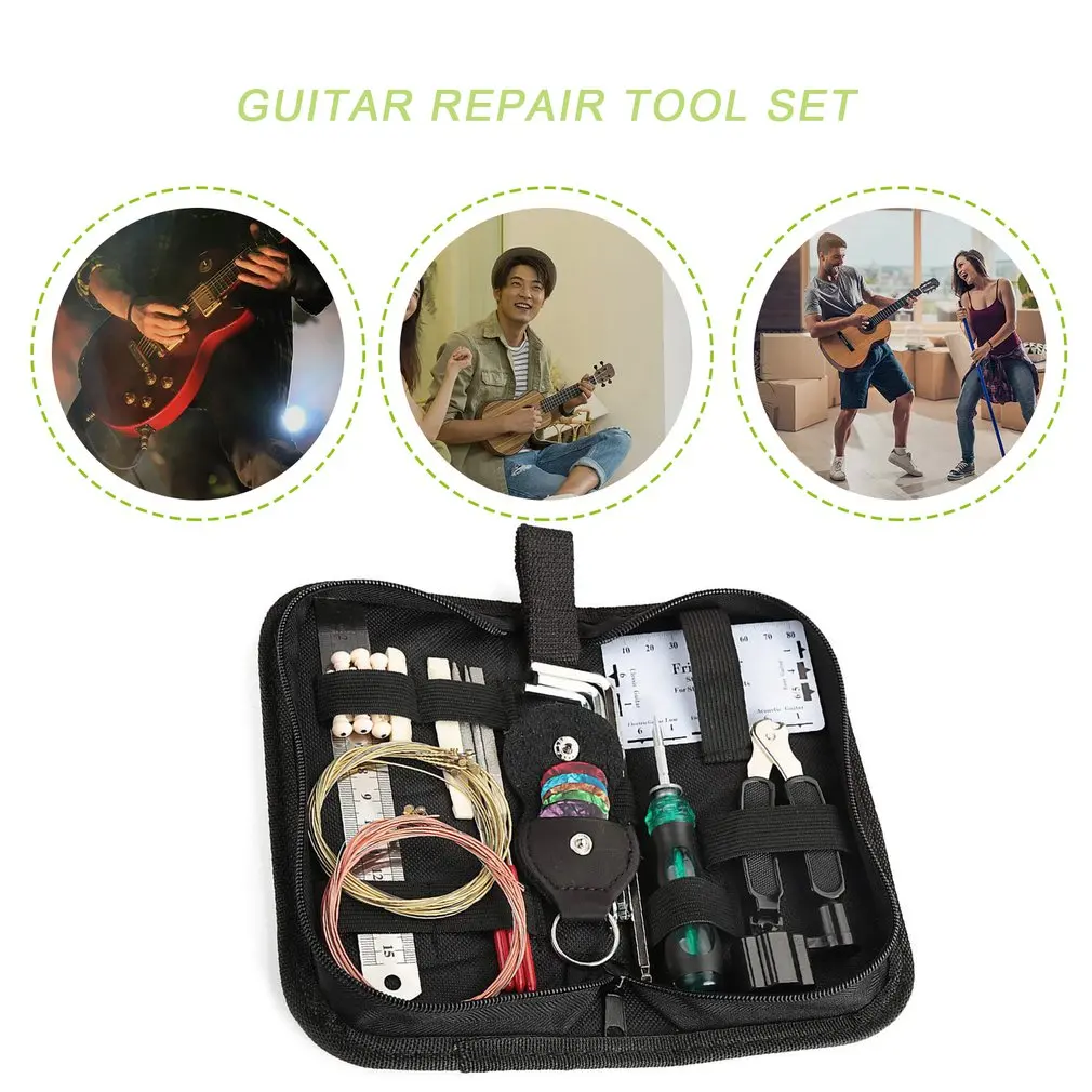 

W006 Guitar Repair Kit Complete Guitar Repair And Setup Kit For Guitar Ukulele Bass Cleaning Maintenance Accessories