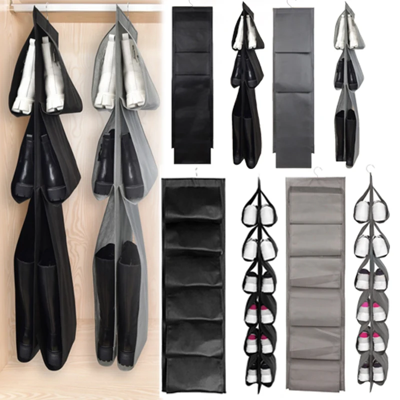 

Shoes Boots Hanging Wardrobe Handbag Organizer Cabinet Transparent Storage Bag Sundries Door Wall Sundry Shoe Bag 6/12 Pockets