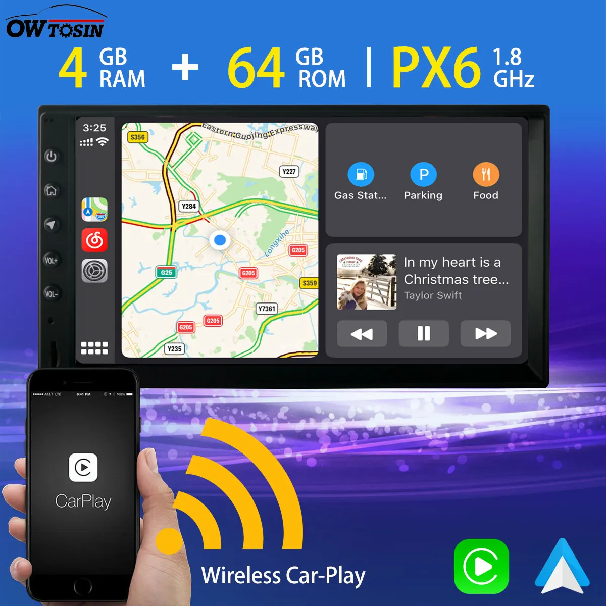 Автомобильный мультимедийный плеер PX6 7 дюймов Android 10 универсальный 2Din радио