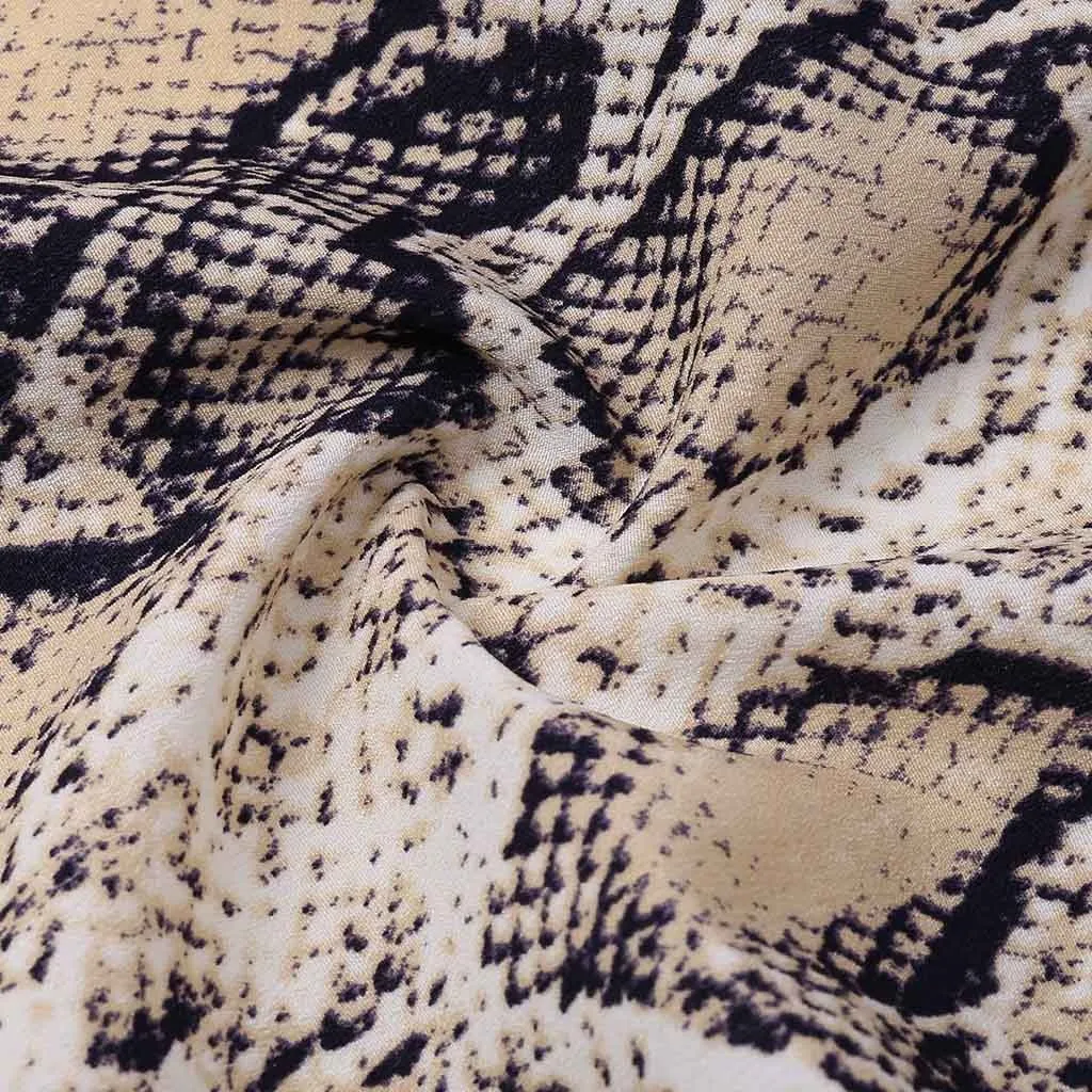 

2020 Sexy Snake Pattern Skirts Womens High Waist Tie Bow Ladies Animal Print Ruffle Hem Midi Skirt Woman New Faldas Mujer Moda