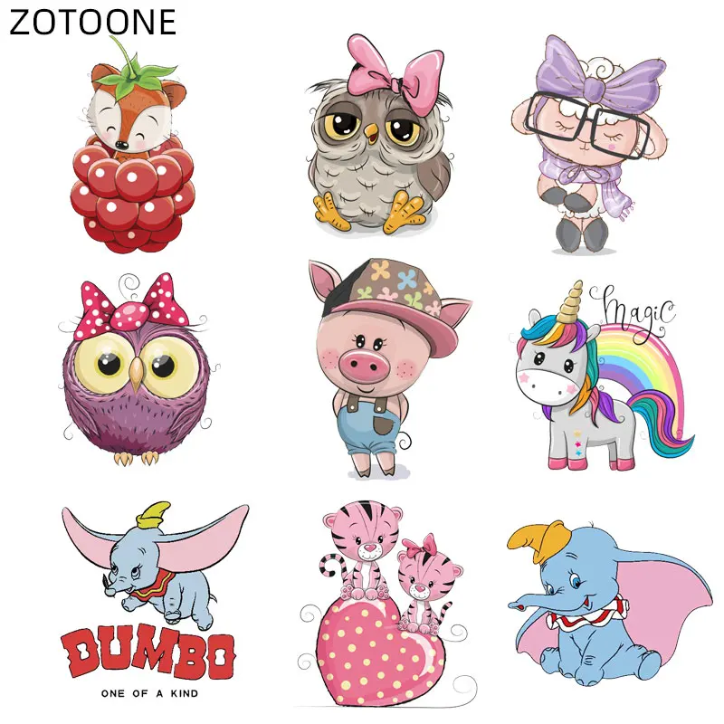 ZOTOONE термонаклейка с животными для одежды футболки милая свинка единорог