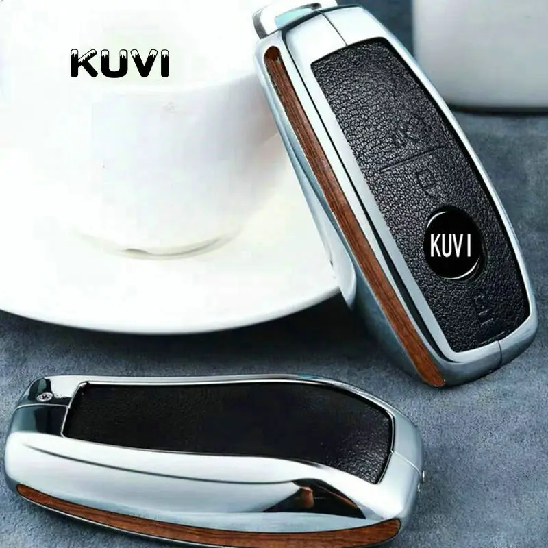 Чехол для автомобильного ключа из цинкового сплава + карбоновый/деревянный