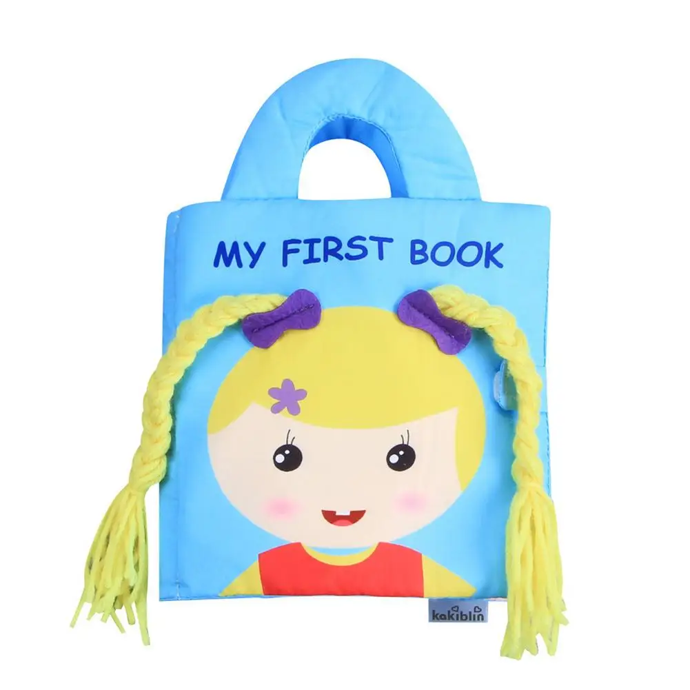 

Girl With Braids Baby Cloth Book Baby Puzzle Cloth Book Soft Quiet Books Sensory Toy Infant Educational Tear-proof Montessori