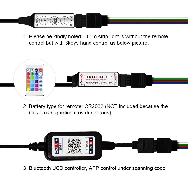 Светодиодные ленты 5V ночные светильники Bluetooth USB 3Key Управление ИК лента неоновые