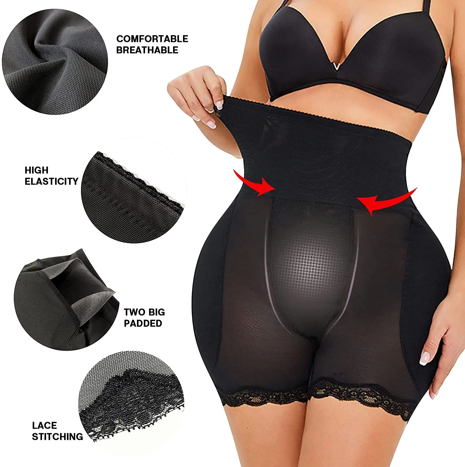 Butt Lifter Hip Enhancer Padded Shaper Control Panties Pads Seamless Push Up Buttock Shapewear for Women Underwear Body Shaper