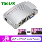 Блок преобразователей для ПК, VGA-адаптер для ТВ, AV RCA, преобразователь сигнала, композитная коробка с поддержкой NTSC PAL для компьютера