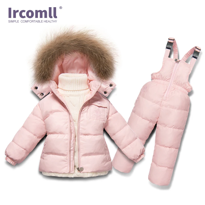 Ircomll российский зимний комплект одежды для мальчиков и девочек пальто на белом