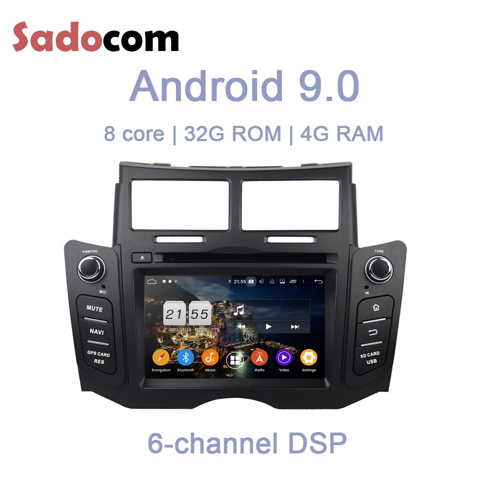 TDA7851 Android 9 0 для Toyota YARIS 2005 2010 2011 4 ГБ ОЗУ Восьмиядерный автомобильный dvd плеер Wifi