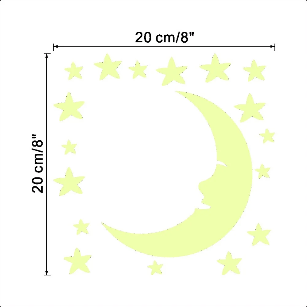 Moon Star Luminous Switch Sticker Glow in the Dark Wall Stickers Home Decor Kids Room Decoration Decal | Дом и сад